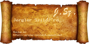 Jergler Szilárd névjegykártya